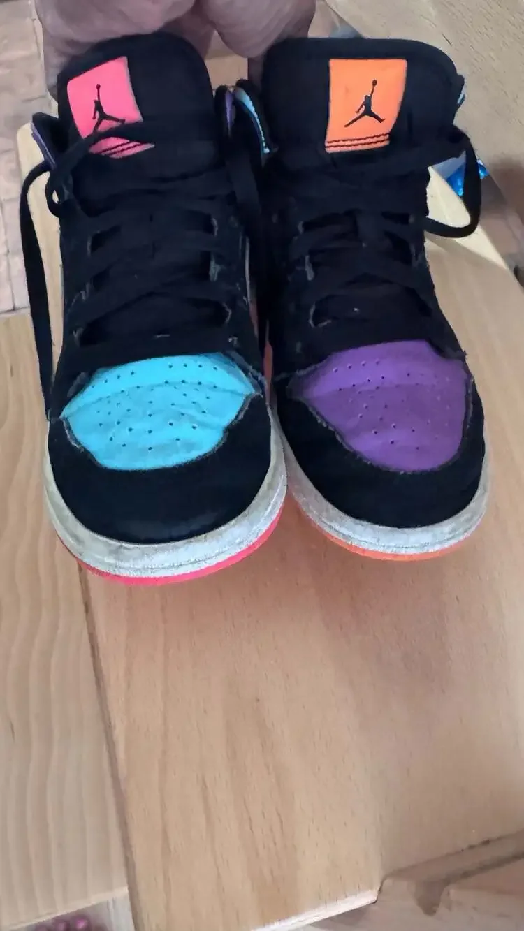 Nike Air Jordan 1 Mid Candy Kids Toddler Shoes 13C Mismatch Multi-Color